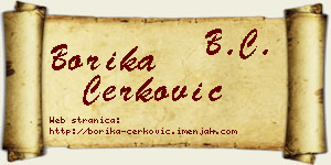 Borika Čerković vizit kartica